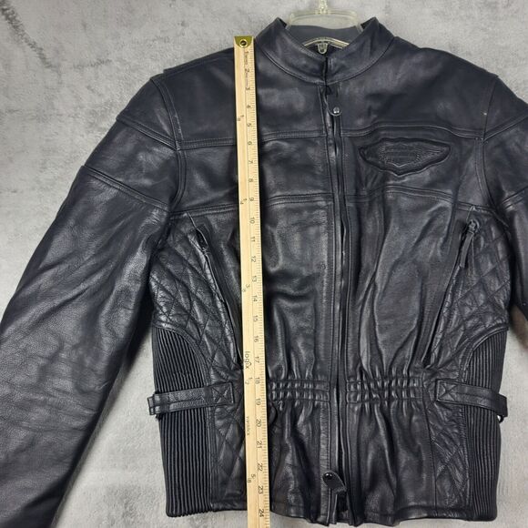 Harley Davidson Padded Motorcycle Vintage Jacket Black Size M - Picture 7 of 16